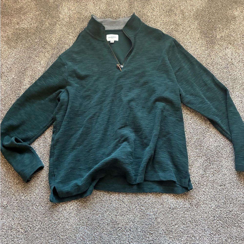 Men's Deep Green Half-Zip Sweater
